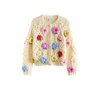 Next Cardigan bleu / jaune pastel / éosine / rouge, Taille S