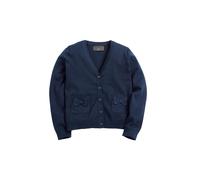 NEXT Fille Cardigan pour l'école en Coton Majoritaire avec Poche et nœud Bleu Marine 9 Ans
