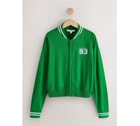Next Cardigan bomber zippé brodé, en coton doux au toucher et riche en coton vert XL Regular (FR 50-52)