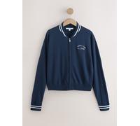 Next Cardigan bomber zippé en coton riche en coton doux brodé