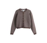 Next Chocolate Brown Polka Dot Crew Neck Knitted Cardigan