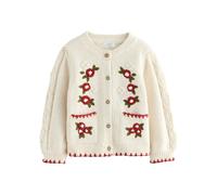 Next Cardigan écru / vert / rouge foncé, Taille 98