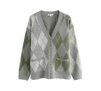 Next Cardigan gris / olive / blanc, Taille XL