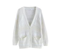 Next Cardigan jaune pastel / blanc, Taille 6XL-7XL