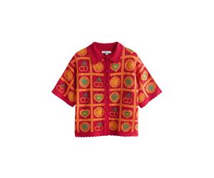 Next Cardigan jaune / vert / orange / rouge feu, Taille XXL-XXXL