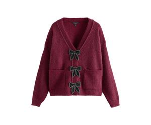 Next Cardigan lie de vin / noir / argent, Taille L