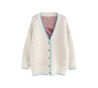 Next Cardigan 'Lobster' écru / azur / rouge foncé, Taille L