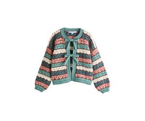 Next Cardigan sable / bleu cyan / pétrole / pitaya, Taille L