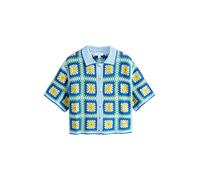 Next Cardigan 'Square' bleu / bleu pastel / jaune / vert, Taille S