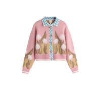 Next Cardigan 'Tulip' olive / vert clair / rose / blanc, Taille S