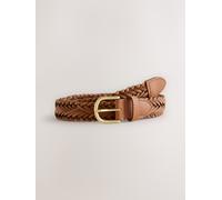 Next Tan Brown Hand Plaited Leather Belt