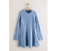 Next Chambray Blue Cable Knit Mini Jumper Dress Chambray Blue XL Petite (EU 48-50)