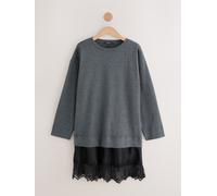 Next Charcoal Grey 2-In-1 Soft Touch Jumper Lace Skirt Charcoal Grey XL Regular (EU 48-50)
