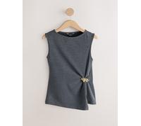 Next Charcoal Grey Sleeveless Slash Neck Hardware Top