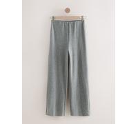 Next Charcoal Grey Supersoft Cosy Rib Wide Leg Knitted Trousers