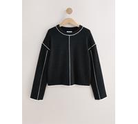 Next Charcoal Tipped 100% Lambswool N. Premium Crew Neck Jumper