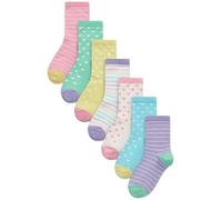 Next Chaussettes aqua / jaune / menthe / lavande / rose clair / blanc, Taille 19-22