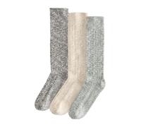 Next Chaussettes beige chiné / vert chiné / noir chiné, Taille 36-41