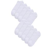 NEXT, Soquettes à Semelle Rembourrée pour Homme, Blanches et Grises, Tissu Extensible, Haute Teneur en Coton, Lot de 10 x Paires de Chaussettes Blanc 39-42.5