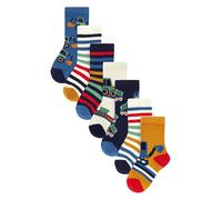 Next Chaussettes bleu marine / jaune d'or / rouge / blanc, Taille 31-36