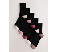 Next Chaussettes chevilles avec détail talon et orteils 5 Pack Noir Un an