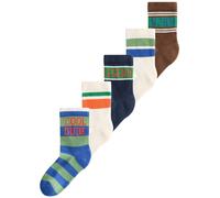 Next Chaussettes écru / bleu marine / brocart / vert / orange, Taille 31-36