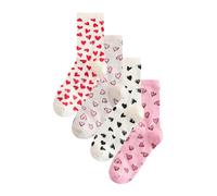 Next Chaussettes gris clair / rose / rouge sang / blanc, Taille 36-41