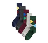 Next Chaussettes marine / anthracite / vert foncé / lie de vin, Taille 43-45