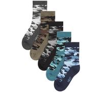 Next Chaussettes marine / bleu cyan / gris foncé / kaki / noir, Taille 31-36