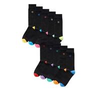 NEXT, Chaussettes Noires Confortables à Semelle Rembourrée pour Homme, Mélange de Coton, Tissu Extensible, Lot de 5 x paires de Chaussettes Talon brillant 43