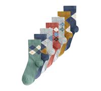 Next Chaussettes saphir / moutarde / gris clair / émeraude / rouge clair, Taille 26,5-30,5