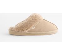 NEXT Femme Chaussons mules en daim doublés de fausse fourrure Sand L