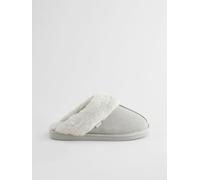 Next Chaussons mules en daim et fausse fourrure