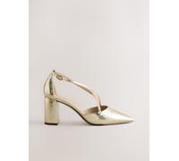 Next Chaussures à brides croisées et talons carrés Forever Comfort doré EU 38 L (UK 5)