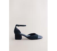Next Chaussures à talons blocs en daim haut de gamme avec embout Marine Suede ue41