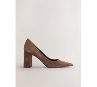 Next Chaussures à talons carrés en daim Forever Comfort Marron chocolat EU 40 W (UK 6.5)