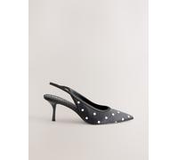 Next Escarpins à bride arrière 'Forever Comfort' noir / blanc, Taille 35,5