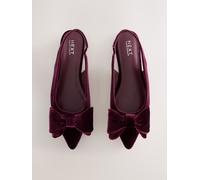 Next Chaussures plates Forever Comfort à bout pointu et bride arrière à naud Velours rouge bordeaux EU 40 (UK 6.5)