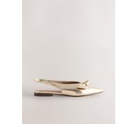 Next Chaussures plates Forever Comfort en cuir à bout pointu et bride arrière Or EU 38.5 (UK 5.5)