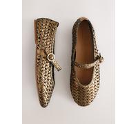 Next Chaussures plates Forever Comfort Mary Jane en cuir tressé bronze EU 41 (UK 7)