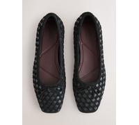 Next Chaussures plates tissées en cuir Forever Comfort Noir EU 39 (UK 6)