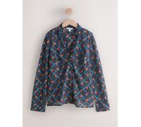 Next Checked Strawberry Print Lyocell Blend Collared V-Neck Shirt Checked Strawberry Print EU 38 (UK 10)