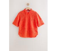 Next Chemise à manches courtes au crochet orange XXL Regular (FR 54-56)