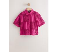 Next Chemise à manches courtes N. Premium Crochet Patchwork Rose FR 46 (EU 44)