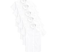 Next Garçon Chemise d'école Slim à Manches Courtes, Lot de 5 Blanc 10 Ans
