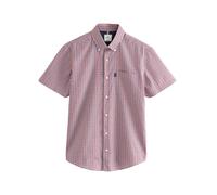 NEXT Homme Chemise Oxford boutonnée Repassage Facile Coupe Regular et à Manches Courtes Rouge Carreau Vichy M