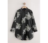 Next Chemise de plage brodée Foral Noir/écru EU 38 (UK 10)