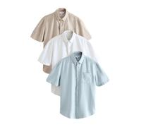 Next Chemise écru / bleu clair / blanc, Taille XXXL