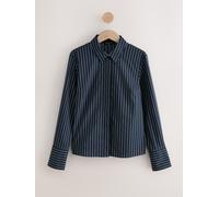 Next Chemise extensible ajustée Essential à manches longues Bleu marine rayé EU 38 (UK 10)