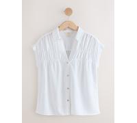 Next chemise Manche courte en lin Blanc EU 48 (UK 20)